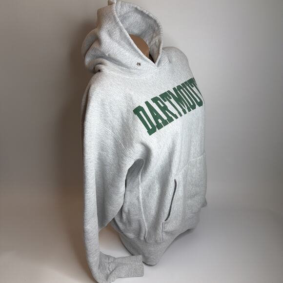 Vintage 90s The Game Dartmouth University USA Mens Hoodie Grey Medium Pullover - Picture 4 of 9